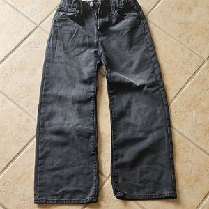 Girls Old Navy Stylish Black Wide-Leg Jeans
